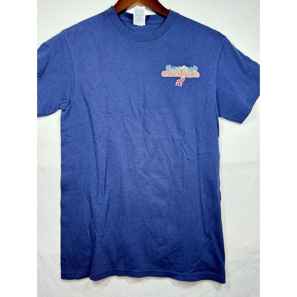 Vintage Looking Lake Tahoe T Shirt Crew Neck Blue Sz Small